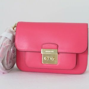NEW Michael Kors Sloan Editor Rose Pink Leather La
